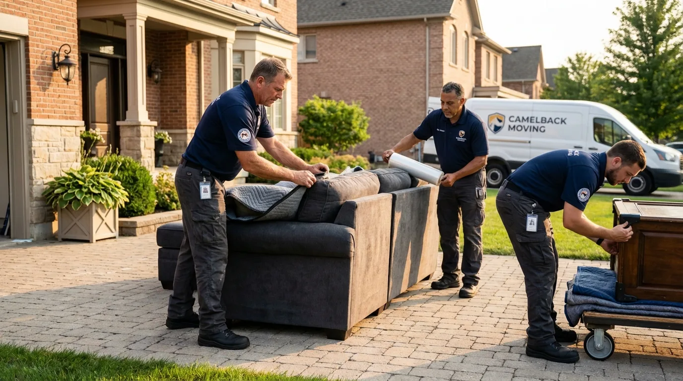 Large estate moving crew wrapping furniture in Connelly Springs, NC